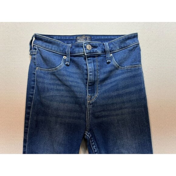 Abercrombie & Fitch Women's Simone High Rise Jean Legging Raw Hem Size 27/4 Blue - Picture 5 of 10